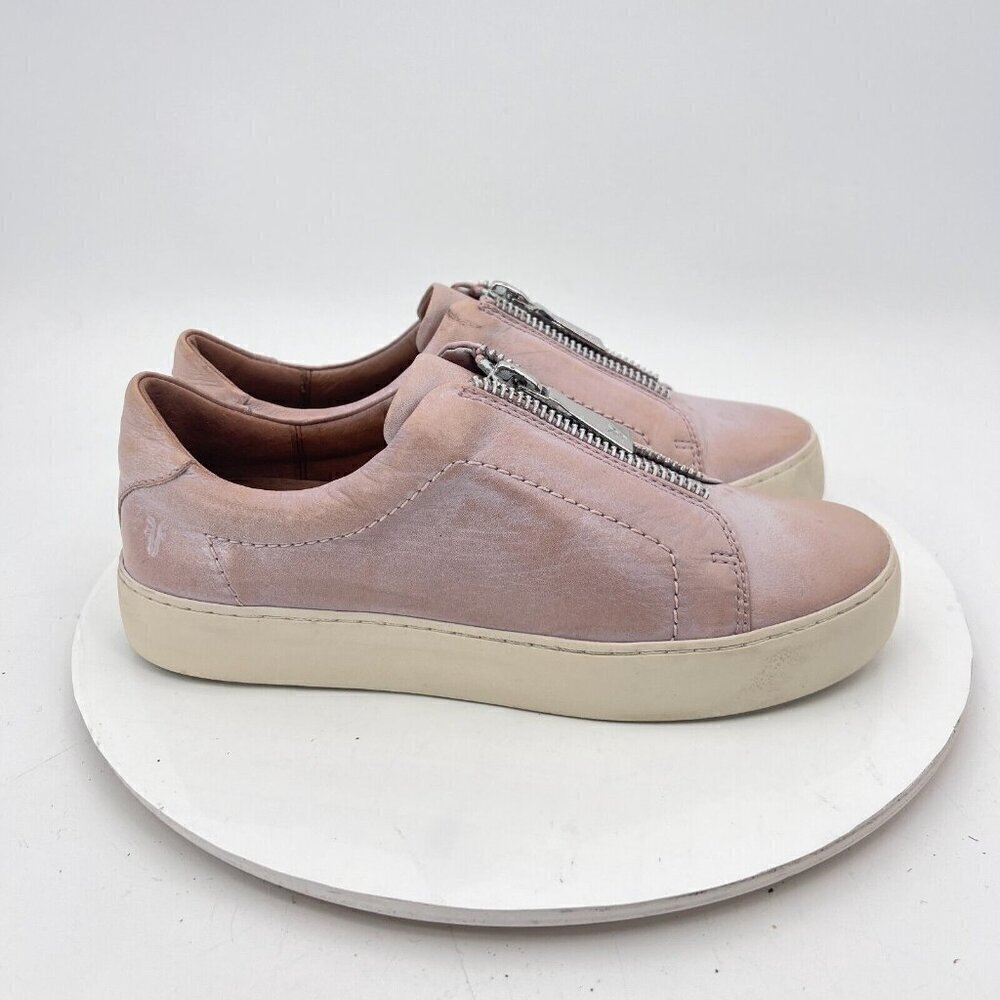 Frye Rebel Lena Zip Women Size 8M Pink Soft Leather Front Zip Casual Shoes - Picture 4 of 12